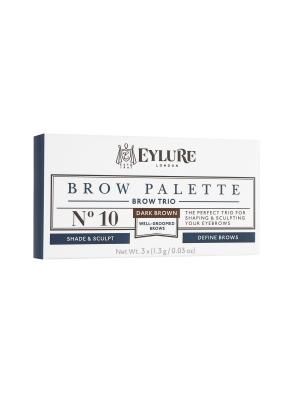 Eylure Brow Palette - 10 Dark Brown Палетка для моделирования бровей Темно-коричневая 3*3 гр. Цвет: темно-коричневый