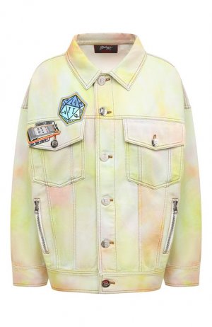 Джинсовая куртка Balmain. Цвет: разноцветный