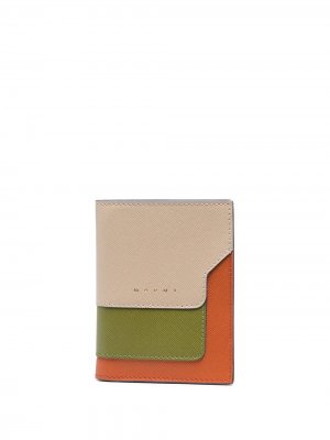 Бумажник из сафьяновой кожи Marni. Цвет: оранжевый