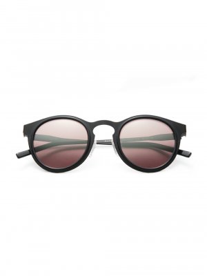 Круглые зеркальные солнцезащитные очки Miki 46 мм , черный Kyme