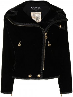 Байкерская куртка Sports Line 1993-го года Chanel Pre-Owned. Цвет: черный