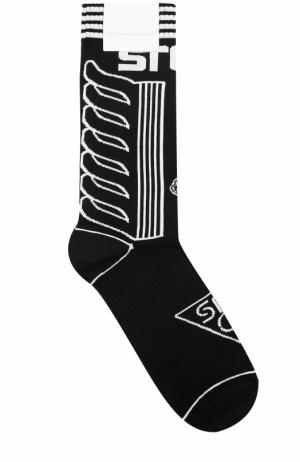 Хлопковые носки с принтом Stella McCartney. Цвет: черно-белый