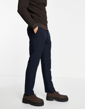 Узкие брюки с рисунком «в елочку» -Темно-синий French Connection