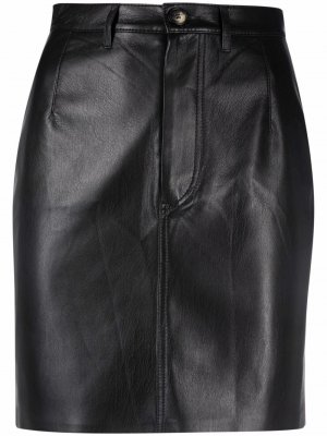 Мини-юбка из искусственной кожи Nanushka. Цвет: черный