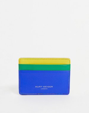 Разноцветная кредитница из матовой кожи -Голубой Kurt Geiger London