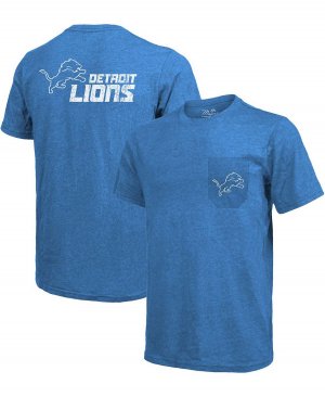 Футболка detroit lions tri-blend pocket - синий , Majestic