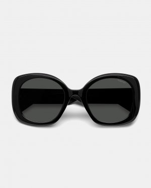 Черные женские солнцезащитные очки оверсайз с поляризационными линзами , черный Polaroid