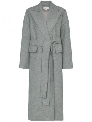 Длинное пальто с поясом Matériel. Цвет: серый