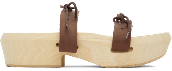 Коричневые кожаные сандалии-сабо Maison Margiela