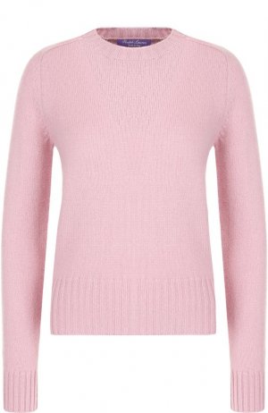 Однотонный пуловер из смеси шерсти и кашемира Ralph Lauren. Цвет: розовый