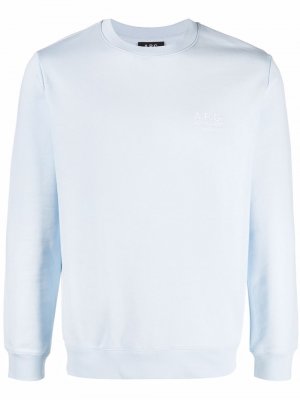Logo-print cotton sweatshirt A.P.C.. Цвет: синий