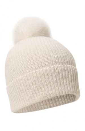 Кашемировая шапка Yves Salomon Enfant. Цвет: белый