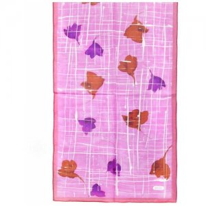 Шарф , натуральный шелк, 160х45 см, one size, фиолетовый, розовый Basile. Цвет: фиолетовый/розовый