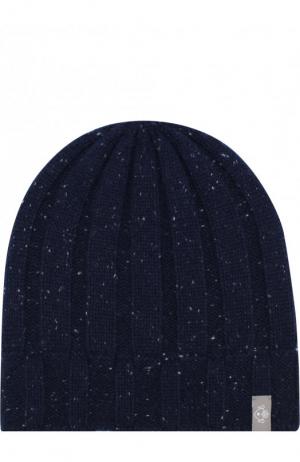 Кашемировая шапка фактурной вязки FTC. Цвет: темно-синий