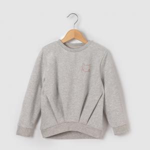 Пуловер с блестками и вышивкой, 3-12 лет R essentiel. Цвет: серый меланж