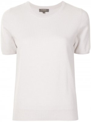 Кашемировая футболка с круглым вырезом N.Peal. Цвет: белый