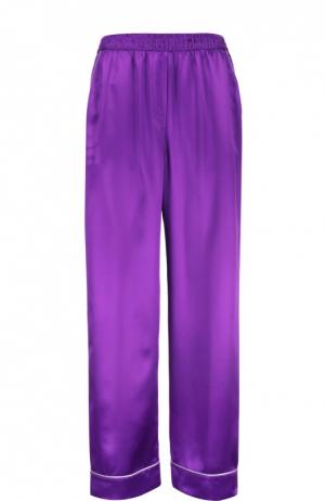 Шелковые брюки в пижамном стиле Dolce & Gabbana. Цвет: фиолетовый