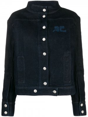 Джинсовая куртка с логотипом Courrèges. Цвет: синий