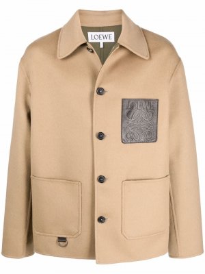Трикотажная куртка-рубашка на пуговицах LOEWE. Цвет: нейтральные цвета