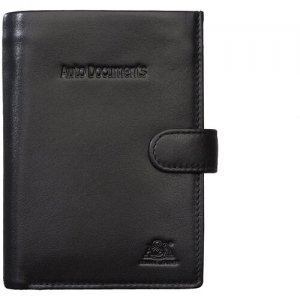 Бумажник водительский в фирменной подарочной коробке / портмоне кошелек 100% натуральная кожа черный 6155Black A&M. Цвет: черный
