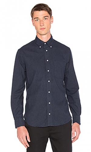 Классическая фланелевая рубашка на пуговицах Gitman Vintage. Цвет: синий