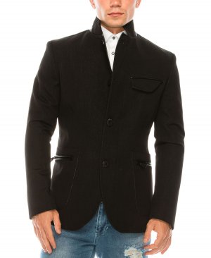 Мужская современная повседневная спортивная куртка с воротником-стойкой , черный RON TOMSON