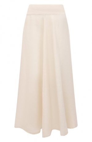Льняная юбка 120% Lino. Цвет: кремовый