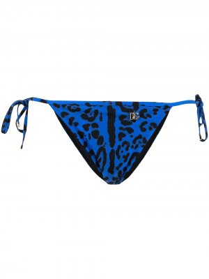 Плавки бикини с леопардовым принтом Dolce & Gabbana. Цвет: синий