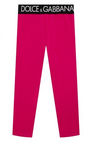 Хлопковые легинсы Dolce & Gabbana. Цвет: розовый