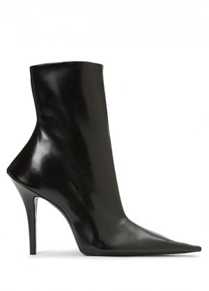 Черные женские кожаные ботинки witch Balenciaga