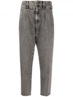 Укороченные зауженные брюки Current/Elliott. Цвет: серый