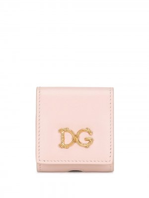 Чехол для AirPods с логотипом Dolce & Gabbana. Цвет: розовый
