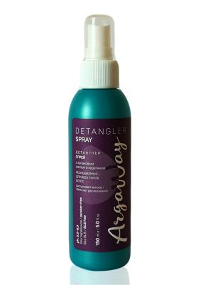 Несмываемый спрей-детанглер с аргановым маслом и кератином для всех типов волос ARGAWAY. Цвет: прозрачный