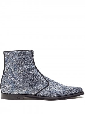 Ботинки с пайетками Dolce & Gabbana. Цвет: серый