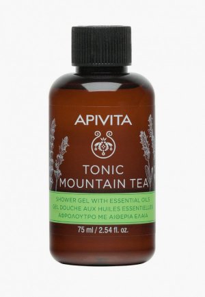 Гель для душа Apivita Горный чай с эфирными маслами, 75 мл. Цвет: прозрачный