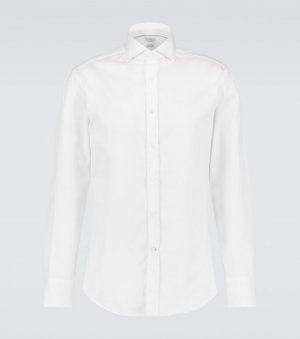Хлопковая рубашка с длинными рукавами , белый Brunello Cucinelli
