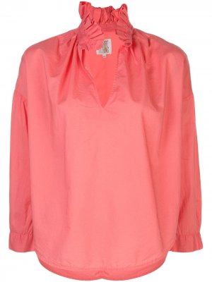 Блузка с оборками A Shirt Thing. Цвет: розовый