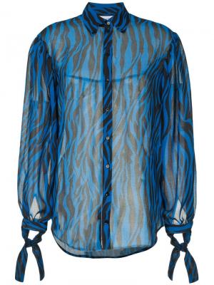 Полупрозрачная блузка со звериным принтом Robert Rodriguez Studio. Цвет: синий