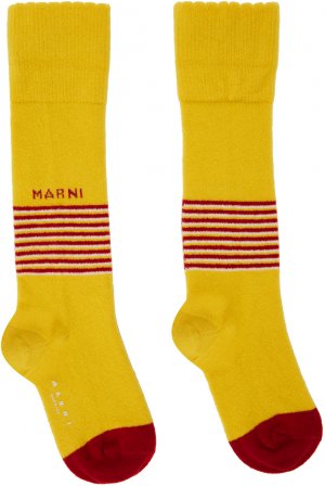 Желтые полосатые носки Marni