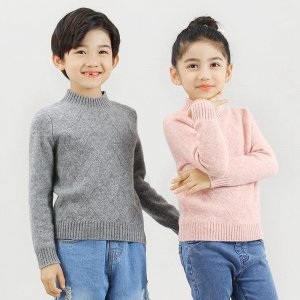 Детский свитер, водолазка из 100% мериносовой шерсти для мальчиков и девочек, зимний толстый теплый шерстяной пуловер, осенний джемпер, кашемировые свитера, вязаный топ VALIANLY