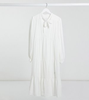 Ярусное платье миди цвета слоновой кости -Белый Topshop Maternity