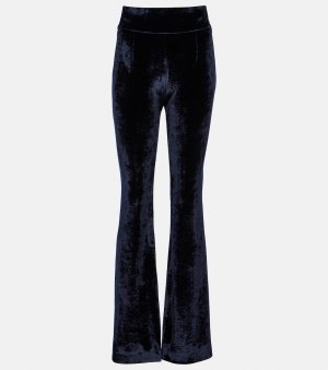 Скульптурные бархатные прямые брюки с высокой посадкой , синий Galvan
