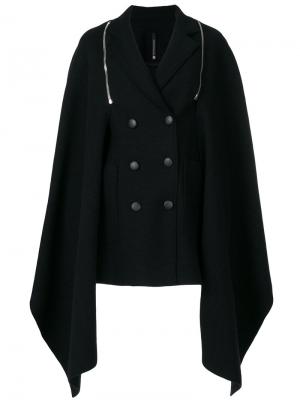 Двубортная куртка-кейп Pierantoniogaspari. Цвет: чёрный