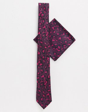 Комплект с галстуком леопардовым принтом -Розовый Twisted Tailor