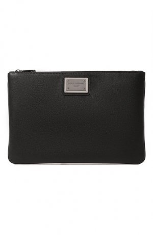 Кожаный футляр для документов Dolce & Gabbana. Цвет: чёрный