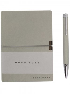 Набор из записной книжки и ручки BOSS. Цвет: серый