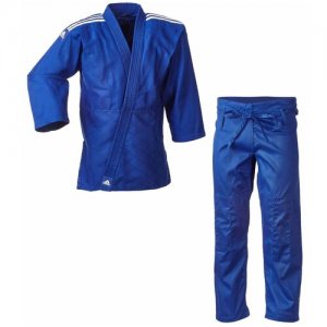 Кимоно для дзюдо , размер 130, синий adidas. Цвет: синий