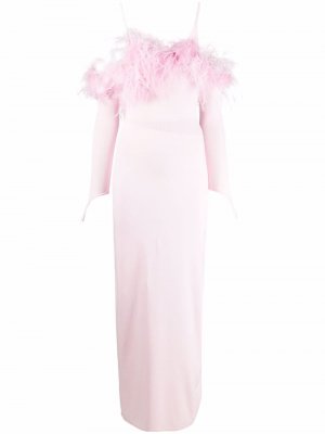 Платье с перьями Seen Users. Цвет: розовый