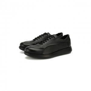 Кожаные кроссовки Giorgio Armani. Цвет: чёрный