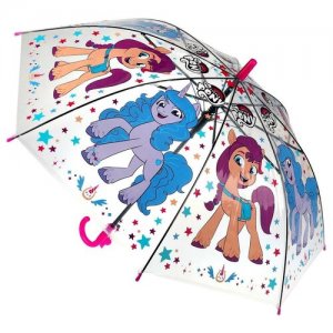 Зонт детский МОЙ маленький пони r-50см, прозрачный, полуавтомат играем вместе